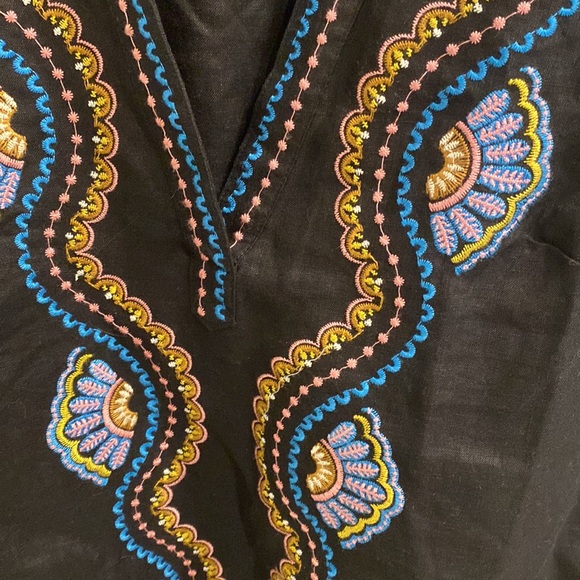 Boden Black Embroidered Boho Linen Tunic - Picture 10 of 15